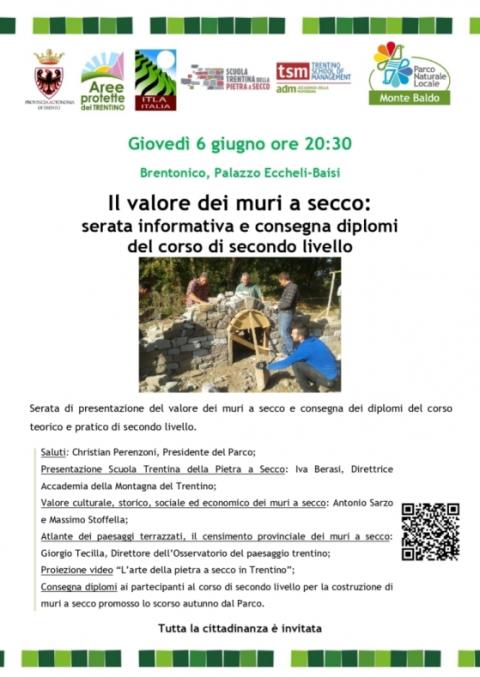Il valore dei muri a secco:  serata informativa e consegna diplomi del corso di secondo livello Il valore dei muri a secco:  serata informativa e consegna diplomi del corso di secondo livello